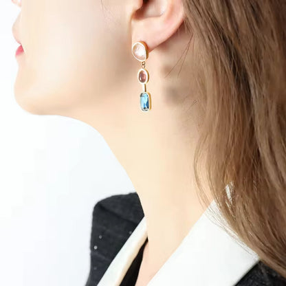 Crystal and Gemstone Dangle Earrings